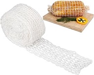 Jeffdad 5m Meat Netting Roll, Size 18 Elastic Turkey Ham Ham Press Mold for Deli Meats Cooking Wrapping Mesh Poultry Ham Netting Smoked Meat Butcher Twine Net Roll Wrapping Net (3m)