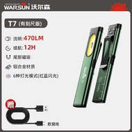 Miniature High-Brightness Outdoor Portable Keychain Light Warsun T7 LED Flashlight Magnetic Suction