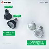 CAHAYA H3Q 3w 6w cree led halogen lamp spotlight 24 degrees warm white light 4in1 e27 mr16 G4 spot b
