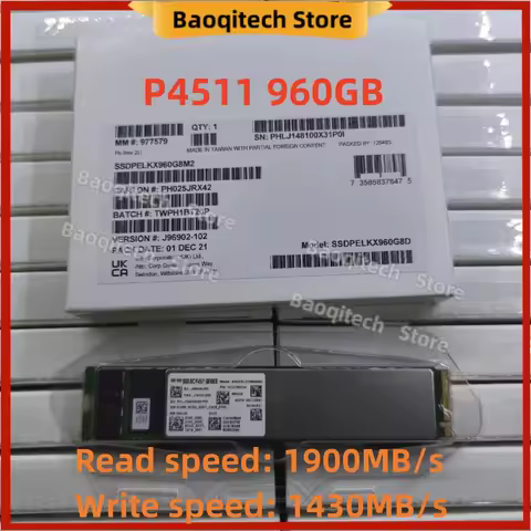 Original P4511 960gb 1tb 2tb M.2 22110 Enterprise SSD PCLE3.0X4 interface NVME protocol 2T 1T Solid 