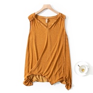H64-3 Summer Yellow Washed Distressed Sleeveless Camisole for Women