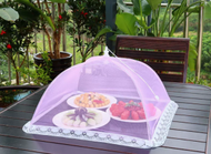 DDS - 餐桌防蠅折疊菜罩蓋（42cm*42cm【淺紫】正方形）#N95_016_028