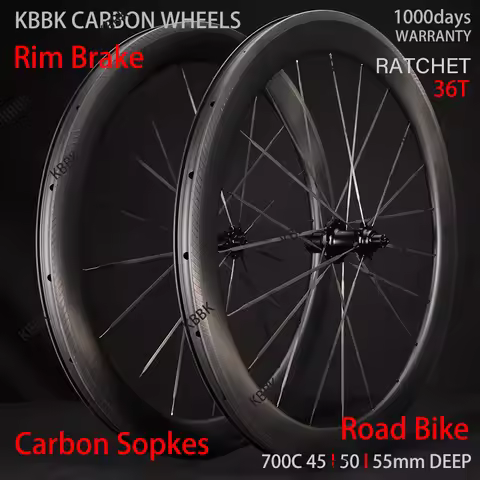 Rim Brake Carbon Spoke Wheels V Brake Wheelset SuperLight Wheels Front 100x12mm Rear 130x12mm 45/50/