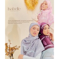 READY STOCK ISABELLE PRINTED 55" SQUARE HIJAB  JELITA WARDROBE