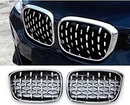 Grille for BMW X3 G01 G08 X4 G02 2017-2020, 1 Pair Diamond Kidney Grille Front Bumper Grill