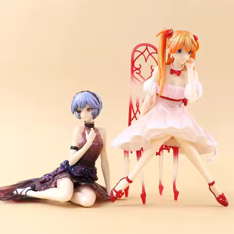 Anime Pretty Girl Asuka And Ayanami, Pretty Girl Handmade Anime Model Car Desktop Small Ornament Gif