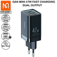 Mcdodo CH8581 Charger GAN 47W Fast Charger PD Samsung Huawei OPPO MI QC3.0 AFC SCP FCP VOOC