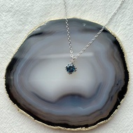 倫敦藍托帕石925純銀簡約風格項鍊