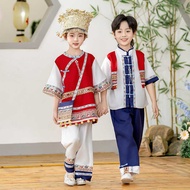 Boys Girls Minority Ethnic White Ethnic Costumes Spring Summer 2025 New Style Children's Ethnic Buyi