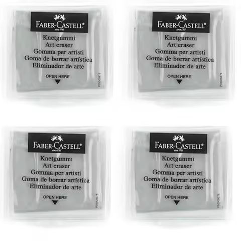 4PC Faber-Castell kneaded Eraser Soft Art Erasers with Case Kneaded Rubber Art Pianting Drawing Sket