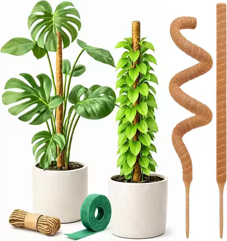 Bendable Moss Pole Plant Support - 2 Pack 28" for Indoor Climbing Plants like Monstera, Pothos