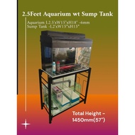 2.5Feet Aquarium wt Sump Tank (Complete)