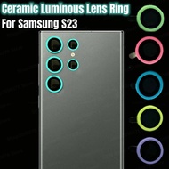 ชุดตัวปกป้องกล้องถ่ายรูปส่องสว่างมันวาวเหมาะสำหรับ Samsung Galaxy S23สติ๊กเกอร์ฝาครอบฟิล์มกระจกนิรภัยแบบ S เซรามิกพิเศษ