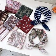 Multifunctional Scarves Square Cotton Scarf Floral Head Scarf Hairband 56x56cm