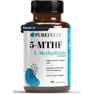5-MTHF 1000mcg, 90 Capsules - L Methylfolate (Active Form of Vitamin B9 Folate) Supplement - Support
