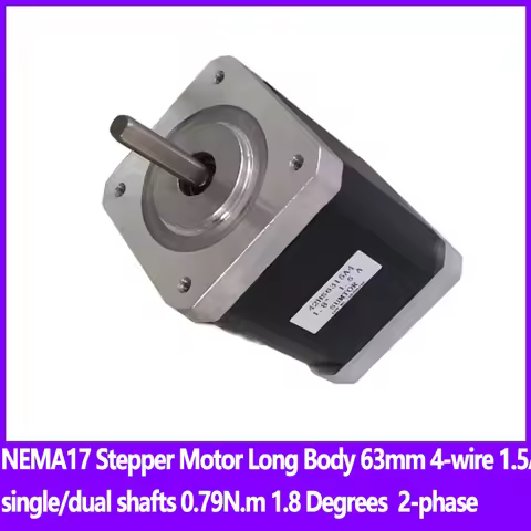 NEMA17 Stepper Motor Long Body 63mm Four-wire single/dual shafts Holding Torque 0.79N.m 1.8 Degrees 