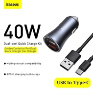 Baseus Golden Contactor Pro Dual Car Charger USB + Type-C 40W