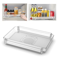 Turntable Organizer Lazy Susan For Refrigerator 360 Rotatable Rectangle Storage Rack Clear Turntable Rack For Kitchen Cabinet
