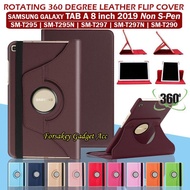 NEW Samsung Tab A 8 8.0 A8 2019 T295 Rotate Leather Flip Case Cover Casing - Black