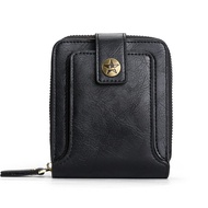 กระเป๋าสตางค์สั้นผู้ชายตําแหน่งบัตรหลายใบที่ทันสมัยซิปอเนกประสงค์ย้อนยุคคุณภาพสูงในยุโรปและอเมริกากระเป๋าใส่เหรียญผู้ชายหัวเข็มขัดซิปหนังPU ที่ใส่บัตรสามพับMens Wallet Fashion High Quality Multi-card Zipper Wallet