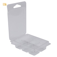 100 Packs Wax Melt Clamshells Molds Square, 6 Cavity Clear Plastic Cube Tray for Candle-Making & Soa