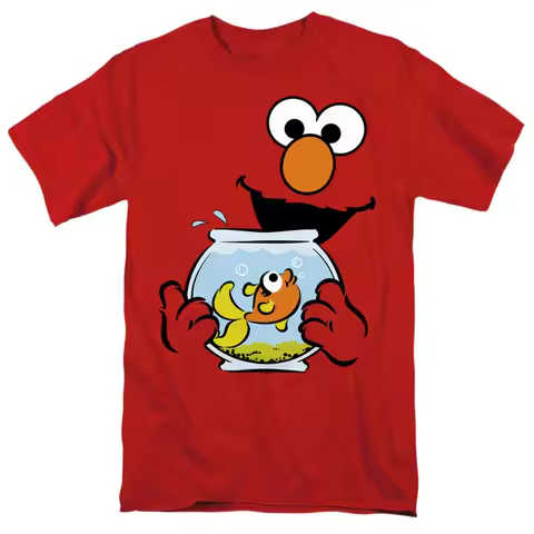 Sesame Street Womens Sesame Street Elmo Dorothy Face Adult Unisex T Shirt Red Cotton Tees Short Slee