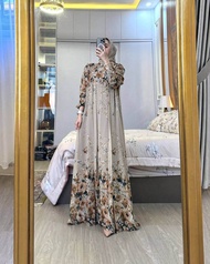 Gamis Set Hijab Melia Rayon Diamond Busui Resleting