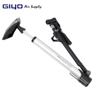 GIYO Bicycle Pump 140PSI Gauge Bike Portable Hand Floor Air Inflator Foot Pedal 360 Rotatable Longer Hose Presta Schrader GM-71