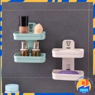 HPT 2-Tier Bar Soap Holder 2-Tier Bathroom Soap Box Bathroom Shelf Wall-Mounted Soap Holder
