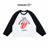 COCOLAB STUDIO Faded Print Raglan LS Boxy Tee