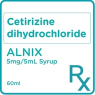 ALNIX Cetirizine dihydrochloride 5mg/5mL Syrup 60ml [PRESCRIPTION REQUIRED]