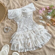 Spring/Summer Pure Lace Elegant Vacation Ruffle Knit Jumpsuit,Spring Outfits For Women,Summer Clothe