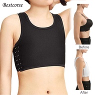 Bestcorse XS 5Xl Invisible Chest Binder For Girl Big Breast Women Men Bra With Hook Pull Over Vest 20Cm Plus Size Extra Flat Ftm Trans Compression Black White 束胸内衣 束胸背心 束胸衣