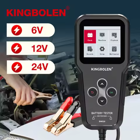 KINGBOLEN bm520 6V 12V 24V Car Battery Tester,100-2000 CCA Voltage Tester 2Ah-220Ah Internal Resista