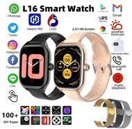 L16 Hiwatch Pro Watch 2.01 inch HD AMOLED Smart Watch Men Women Bluetooth Call Blood Pressure Monito