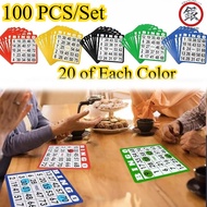 100 PCS/Set Large Bingo Cardsard Set/ Bingo Cards/ Bingo Cards/Large Bingo Cards 5 Colors or Black a