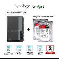 [NEW] Synology DiskStation DS224+ 2-Bay NAS + 2 x Seagate Ironwolf 4TB / 6TB / 8TB