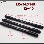 yuksok QR Bike Adapter Thru Axle Hub 12mm to 10mm, 135mm / 142mm / 148mm, Front