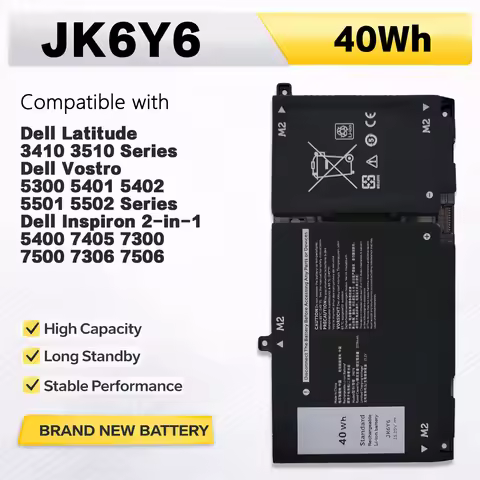 PowerHub JK6Y6 H5CKD Laptop Battery For Dell Inspiron 5300 5401 5400 2-in-1 Latitude 3410 3510 Vostr