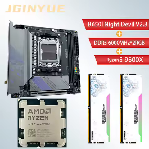 JGINYUE B650 9600X Motherboard AM5 mini ITX kit Multi-Option For Ryzen7000-9000 Series PC Desktop DD