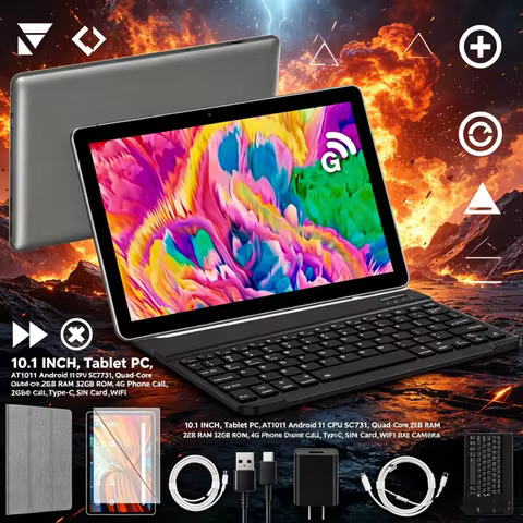 10.1 INCH Tablet PC AT1011 Android 11 CPU SC7731 Quad-Core 2GB RAM 32GB ROM 4G Phone Call Type-C SIM