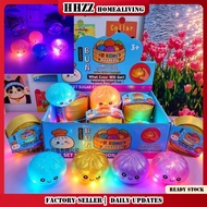 Cute Smile LED Glitter Bun Squishy with Steamer Food-Shaped Glow Squeeze Toy Fun Photo Prop for Soci