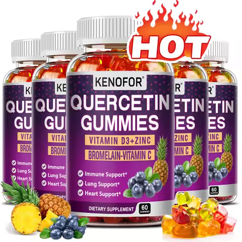 Quercetin Gummies, with Zinc, Vitamin C, Bromelain, for Skin, Joint, Immune, Heart and Respiratory H