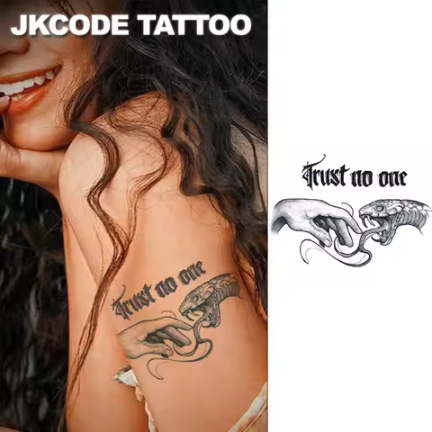 Trust No One Poisonous Snake Waterproof 15-Day Temporary Tattoo