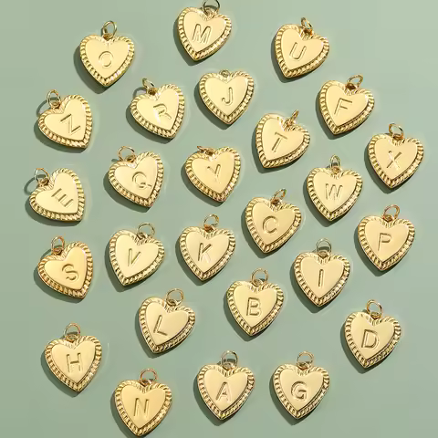 26 Letter Alphabet Name Charms for Jewelry Making Supplies Real Gold Color Dijes Diy Earring Necklac