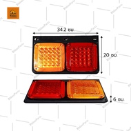 ไฟท้ายรถบรรทุก 24V LED ไฟท้ายสองตอน  -โครงเหล็ก ไฟท้ายรถบรรทุกอิซูซุ และทั่วไป (Megatwin)