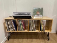 ชั้นวางของ ชั้นวางturntable ชั้นวางทีวี 4 ช่องแผ่นไม้พาราประสาน ขาเหล็กแข็งแรง ขนาด 120ยx30ลึกx38สสู