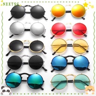 NEXTSG Round Sunglasses Vintage Circle Glasses Metal Frame Steampunk Sunglasses