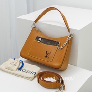 【LV】Marelle晶片款 焦糖色水波紋單肩腋下包