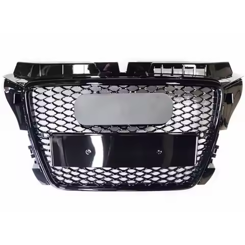 For RS3 Style Front Sport Hex Mesh Honeycomb Hood Grill Gloss Black for A3/S3 8P 2009 2010 2011 2012